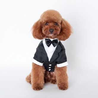 Leuke Honden Kat Kostuum Zwarte Vlinderdas Gentleman Tuxedo Formele Party Wedding Apparel Jas Kleding Voor Kleine Hond s-XXL
