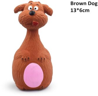 Leuke Huisdier Speelgoed Puppy Hond Latex Speelgoed Sound Piepende Cat Animal Chew Huisdieren Rubber Vocal Speelgoed Olifant/Koe 1stk bruin hond
