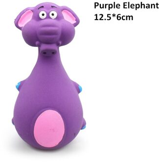 Leuke Huisdier Speelgoed Puppy Hond Latex Speelgoed Sound Piepende Cat Animal Chew Huisdieren Rubber Vocal Speelgoed Olifant/Koe 1stk paars olifant