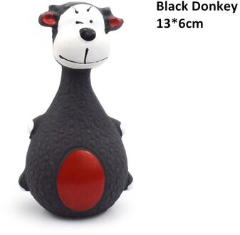 Leuke Huisdier Speelgoed Puppy Hond Latex Speelgoed Sound Piepende Cat Animal Chew Huisdieren Rubber Vocal Speelgoed Olifant/Koe 1stk zwart donkey