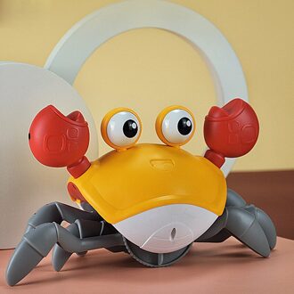 Leuke Inductie Krab Met Lichte Muziek Simulatie Automatische Sensing Lopen Cartoon Dier Kinderen Speelgoed rood