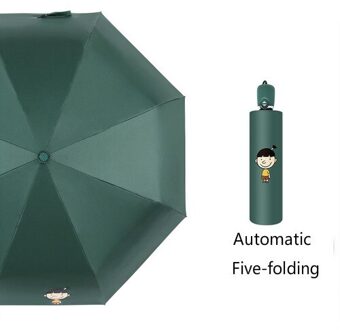 Leuke Jongen Paraplu Voor Vrouwelijke En Kinderen Groene Mode Mooie Paraplu Uv Bescherming Zon En Regen Paraplu Automatic