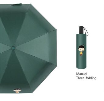 Leuke Jongen Paraplu Voor Vrouwelijke En Kinderen Groene Mode Mooie Paraplu Uv Bescherming Zon En Regen Paraplu handleiding
