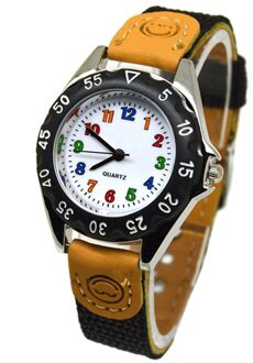 Leuke Jongens Meisjes Quartz Horloge Kids Kinderen Stof Band Student Tijd Klok Horloge HEE889 zwart