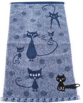 Leuke Kat 100% Katoen Effen Gezicht Handdoek Handdoek Voor Volwassenen Sneldrogende Zachte Dikke Absorberende Met Opknoping Lus Reizen handdoeken blauw