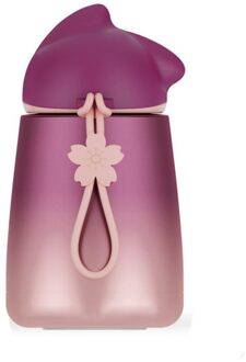 Leuke Kat Draagbare Water Fles Creatieve Gradiënt Kantoor Theekop Roestvrijstalen Koffie Melk Mok Meisje Reizen Drinkware