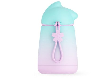 Leuke Kat Draagbare Water Fles Creatieve Gradiënt Kantoor Theekop Roestvrijstalen Koffie Melk Mok Meisje Reizen Drinkware