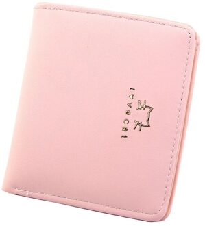 Leuke Kat Gezicht Vrouwen Portemonnee Voor Creditcards Kleine Lederen Korte Vrouwen Portefeuilles En Portemonnees Carteira Feminina roze