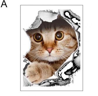 Leuke Kat Hond Patroon Wc Deksel Cover Decal Muur Art Sticker Badkamer Home Decor