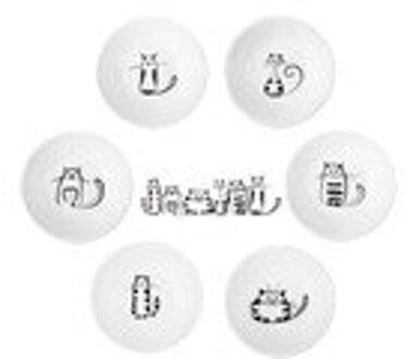 Leuke Kat Kleine Schotel Vorm Mini Plaat Keramiek Cartoon Schotel Creatieve Snack Plaat Salade Diner Lade Saus Schotel 6 pcs/se