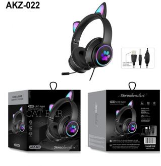 Leuke Kat Oor Bedrade Hoofdtelefoon Ruisonderdrukking Virtuele Dual Mic 7.1 Kanaals Led Light Game Headset Voor Laptop Computer 05