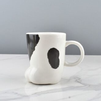 Leuke Kat Poot Mok Koffie Mok Keramische Drinkbeker Met Deksel Melk Mokken Ontbijt Havermout Cup Cartoon 3D Kat Poot