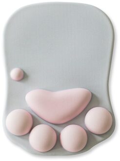 Leuke Kat Poot Muismat Anti-Slip Siliconen Muizen Mat Pc Laptop Computer Kantoor Comfort Wrist Rest Ondersteuning Gaming accessoire grijs