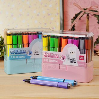 Leuke Kids Tekening Pennen Stempel Kinderen Seal Wasbare Aquarel Pen Graffiti Art Marker Schilderen Pen 12/18/24/36 kleur Set 12 kleuren