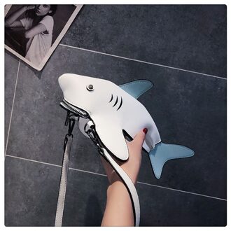 Leuke Kinderen Meisjes Mode Haai Tas Pu Leer Waterdicht Handtas Fanny Pack Kids Casual Tote Mini Tassen Portemonnee wit
