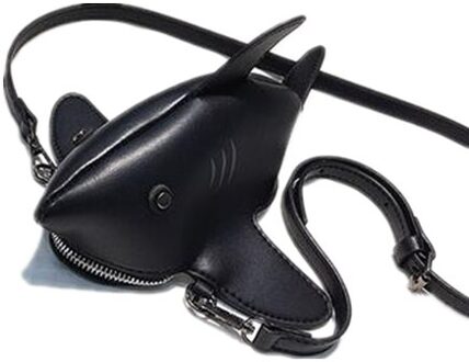 Leuke Kinderen Meisjes Mode Haai Tas Pu Leer Waterdicht Handtas Fanny Pack Kids Casual Tote Mini Tassen Portemonnee zwart