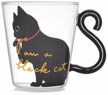 Leuke Kitty Glas Water Cup Kat Staart Handvat Mok Melk Thee Koffie Vruchtensap Mok Drinkware Thuis Kantoor Cup Liefhebbers 2
