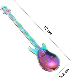 Leuke Koffie Lepels Gitaar Vorm Mini Dessert Lepel Voor Ijs Metalen Rvs Muziekinstrument Bass Kleine Lepel Hyun