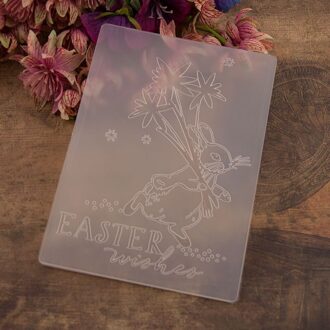 Leuke Konijnen Pasen Letters Bloem Plastic Embossing Mappen voor Scrapbooking Kaarten Maken Pasen Album Decors