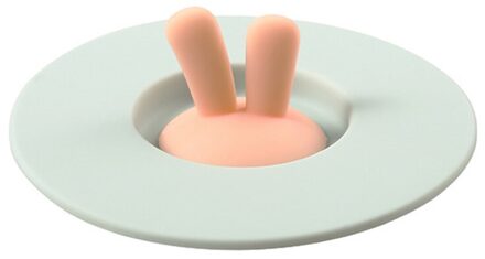 Leuke Konijnen Silicone Cup Cover Lekvrij Thee Koffie Verzegelde Deksels Cap Herbruikbare Seal Zuig Luchtdicht Cup Cap Термос Cover groen