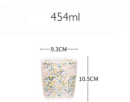 Leuke Kunst Glas Cup Hittebestendig Vele Bloem Water Drinken Ijs Glazen Kopjes Koffie Moderne Dessert Verre Een Eau drinkware 1 stijl 454ml