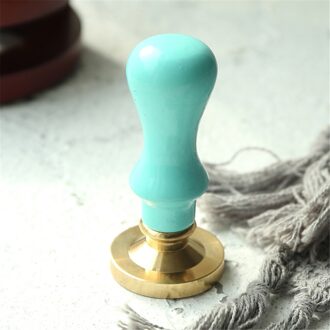 Leuke Macaron Kleur Houten Postzegels Retro Draagbare Lakzegel Stempel Voor Diy Card Post Envelop Afdichting Gereedschap Wedding party Blauw