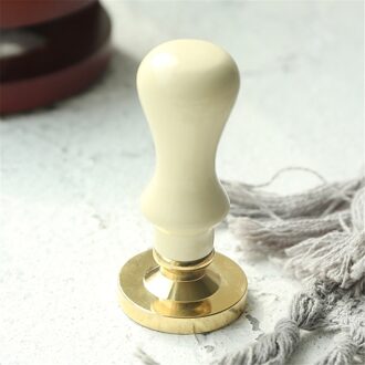 Leuke Macaron Kleur Houten Postzegels Retro Draagbare Lakzegel Stempel Voor Diy Card Post Envelop Afdichting Gereedschap Wedding party wit