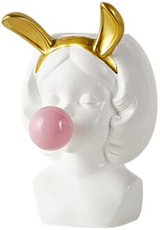 Leuke Meisje Bellen Blazen Succulent Plantenbakken Vinyl Bloempotten Voor Thuis Tafelblad Decor Diverse Stijlen Beschikbaar Bloempot # M