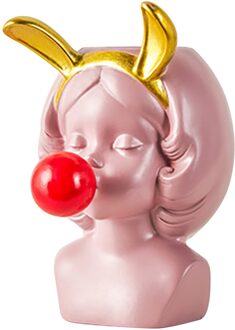 Leuke Meisje Bellen Blazen Succulent Plantenbakken Vinyl Bloempotten Voor Thuis Tafelblad Decor Diverse Stijlen Beschikbaar Bloempot # M