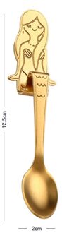 Leuke Mermaid Theelepel Handvat Lepels Suiker Dessert Bestek Opknoping Cup Koffie Thee Drinken Gereedschap Roestvrij Staal Keuken Gadget Goud