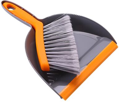 Leuke Mini Bezem En Stoffer Plastic Cleaning Tools Versiering Voor Thuis Desktop (Grijs En Oranje)