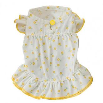 Leuke Mini Hond Rok Verstoorde Zoom Twee-Legged Katoen Bloemen Afdrukken Hond Jurk Voor Zomer 2XL