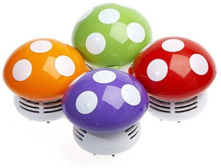 Leuke Mini Mushroom Dust Collector Functionele Desktop Stofzuiger Veegmachine Voor Computer Toetsenbord Hoek Bureau Tafel Schoon Borstel oranje