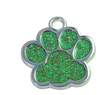 Leuke Mini Shine Poot Hond Kat Id Naam Tags Huisdier Sieraden Ketting Dierbenodigdheden Accessoires Diameter 27Mm Niet Belettering harnesses groen