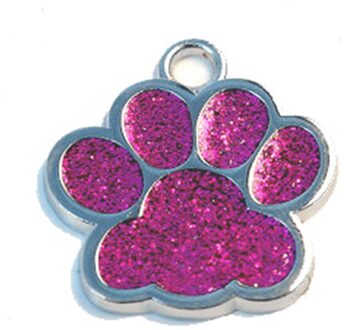 Leuke Mini Shine Poot Hond Kat Id Naam Tags Huisdier Sieraden Ketting Dierbenodigdheden Accessoires Diameter 27Mm Niet Belettering harnesses Paars