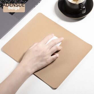Leuke Muis Pad Pu Leer Effen Kleur Eenvoudige Bureau Matten Waterdicht Kantoor Laptop Muis Mat Computer Gaming Deskpad 25x21cm Beige