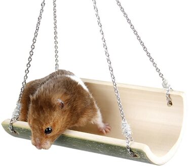 Leuke Papegaai Hamster Swing Opknoping Gadget Houten Kooi Hamster Speelgoed Chinchilla Amuse Muis Huisdier Accessoires Benodigdheden