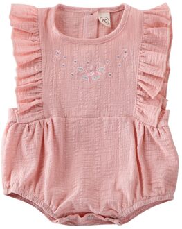 Leuke Pasgeboren Baby Baby Romper Meisje Jumpsuit Kleding Zomer Bloemen Romper Jumpsuit Mouwloze Outfit Roze / 6m