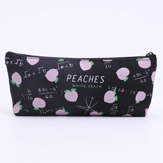 Leuke Perzik Etui Canvas Briefpapier Tas Pouch Voor Meisje Briefpapier Canvas Potlood Tas Escolar Schoolbenodigdheden
