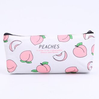 Leuke Perzik Etui Canvas Briefpapier Tas Pouch Voor Meisje Briefpapier Canvas Potlood Tas Escolar Schoolbenodigdheden