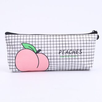 Leuke Perzik Etui Canvas Briefpapier Tas Pouch Voor Meisje Briefpapier Canvas Potlood Tas Escolar Schoolbenodigdheden