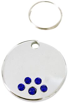Leuke Pet Footprint Patroon Id-kaart Mini Meer Hond Kat Id Naam Tags Huisdier Sieraden Ketting Pet Kat Hond Identiteit kaart Metalen Medaille Blauw
