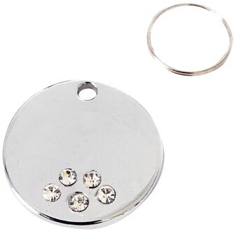 Leuke Pet Footprint Patroon Id-kaart Mini Meer Hond Kat Id Naam Tags Huisdier Sieraden Ketting Pet Kat Hond Identiteit kaart Metalen Medaille wit