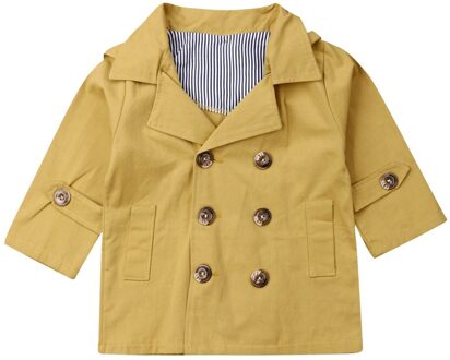 Leuke Peuter Baby Boy Herfst Winter Warme Capuchon Dikke Geul Uitloper Casual Kids Kleding Jas Geel / 4T