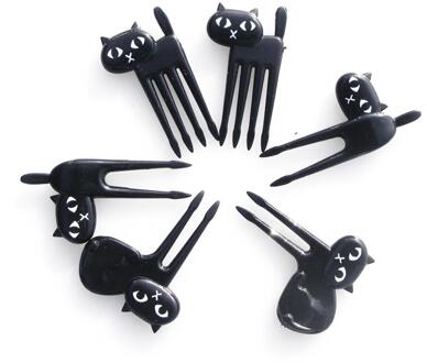 Leuke Plastic Fruit Tandenstoker Mooie Eye Cartoon Vorken Bento Decoratieve Servies Voedsel Picks Vis Vork Dessert 2