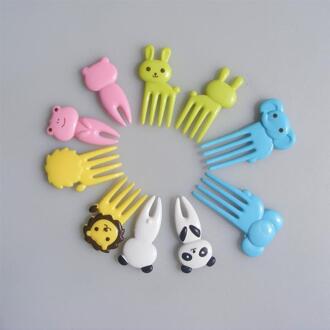 Leuke Plastic Fruit Tandenstoker Mooie Eye Cartoon Vorken Bento Decoratieve Servies Voedsel Picks Vis Vork Dessert 4