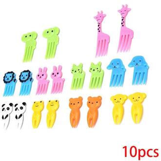 Leuke Plastic Fruit Tandenstoker Mooie Eye Cartoon Vorken Bento Decoratieve Servies Voedsel Picks Vis Vork Dessert 5