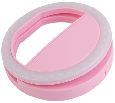 Leuke Selfi Telefoon Lampa Na Telefon Lens Fotografie Socket Led Ring Licht Draagbare Mobiele Selfie Lamp Voor Iphone Clip Lampe Roze