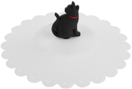 Leuke Silicone Cup Cover Anti-stof Herbruikbare Hoge Temperatuur Weerstand Verzegelde Cups Deksels Thee Mok Kopjes Zuig Seal Cap diameter10 Ivoor