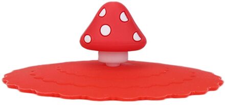 Leuke Silicone Cup Cover Anti-stof Herbruikbare Hoge Temperatuur Weerstand Verzegelde Cups Deksels Thee Mok Kopjes Zuig Seal Cap diameter10 paddestoel
